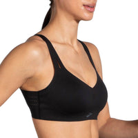 BROOKS Women's Dare Strappy Run Bra 2.0 in black - women's intimate - alternate view