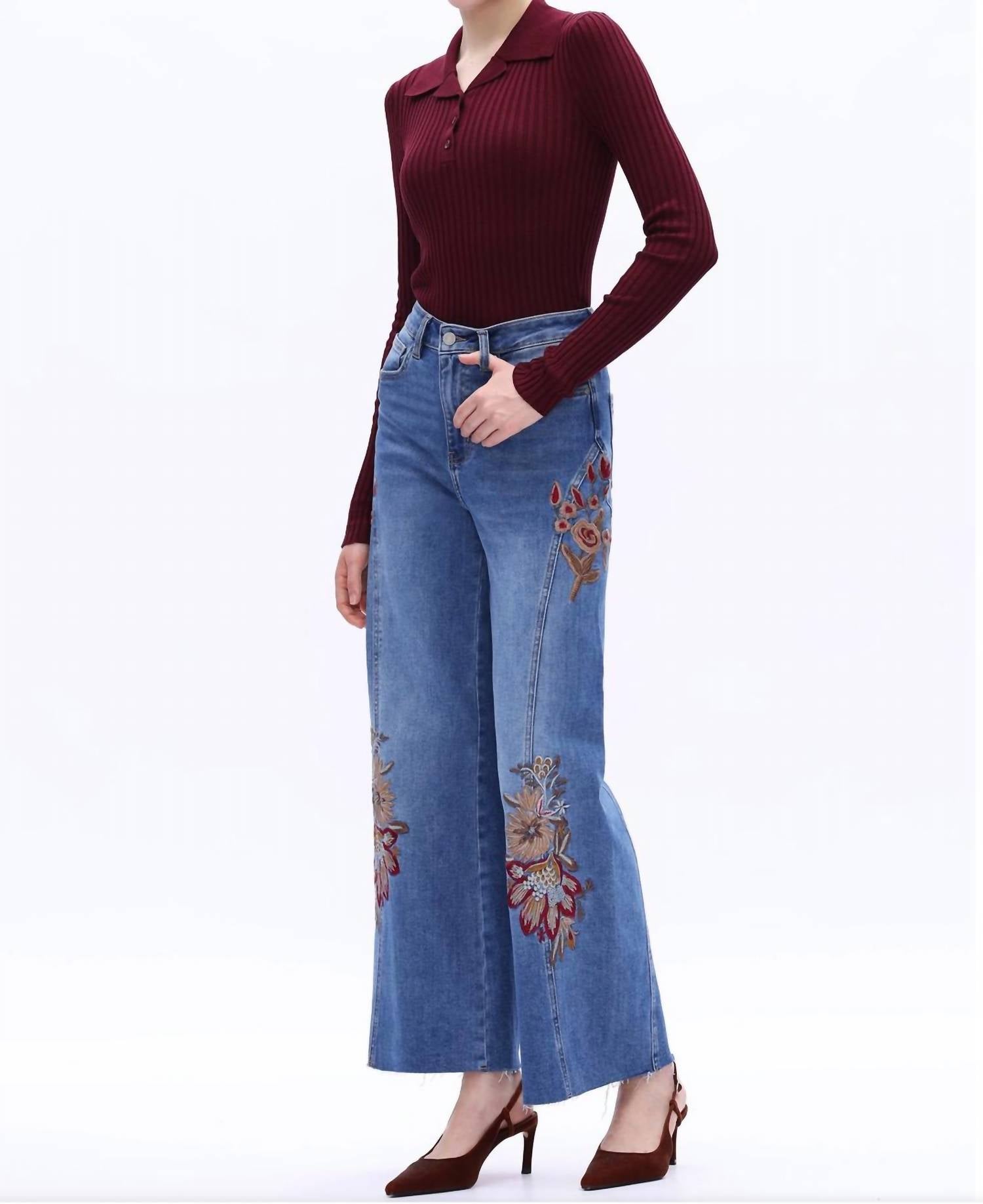 Bayeas - Harvest Bloom Wide Leg Jeans