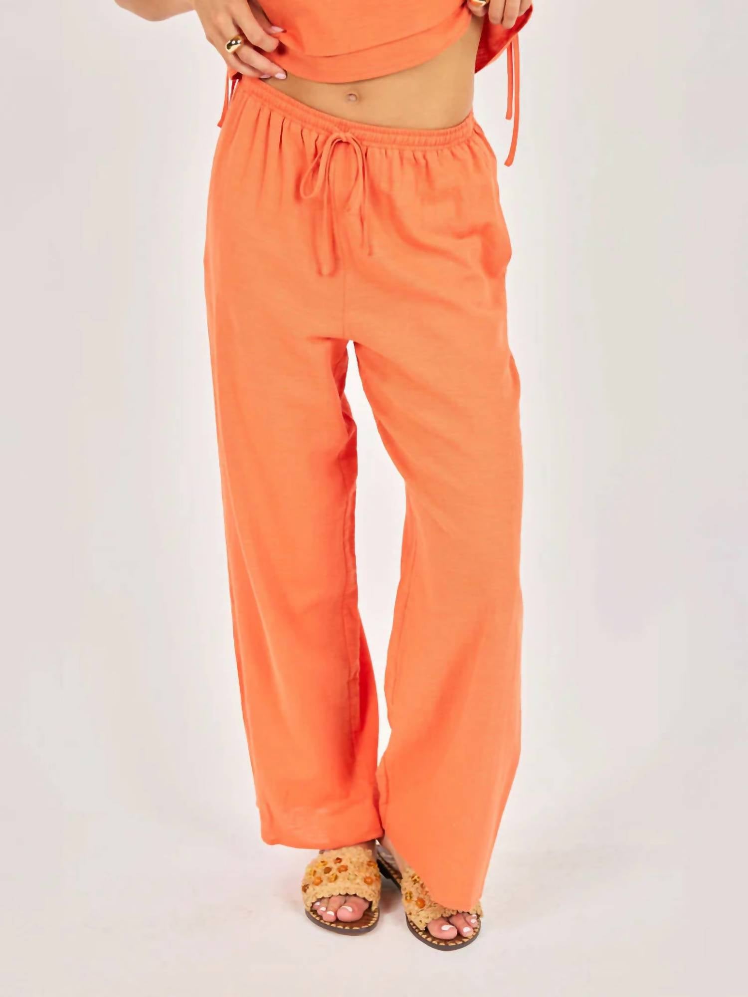 Sadie & Sage Good Day Pants in orange - women's pants