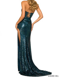 Sherri Hill - Strapless Lace Back Prom Dress
