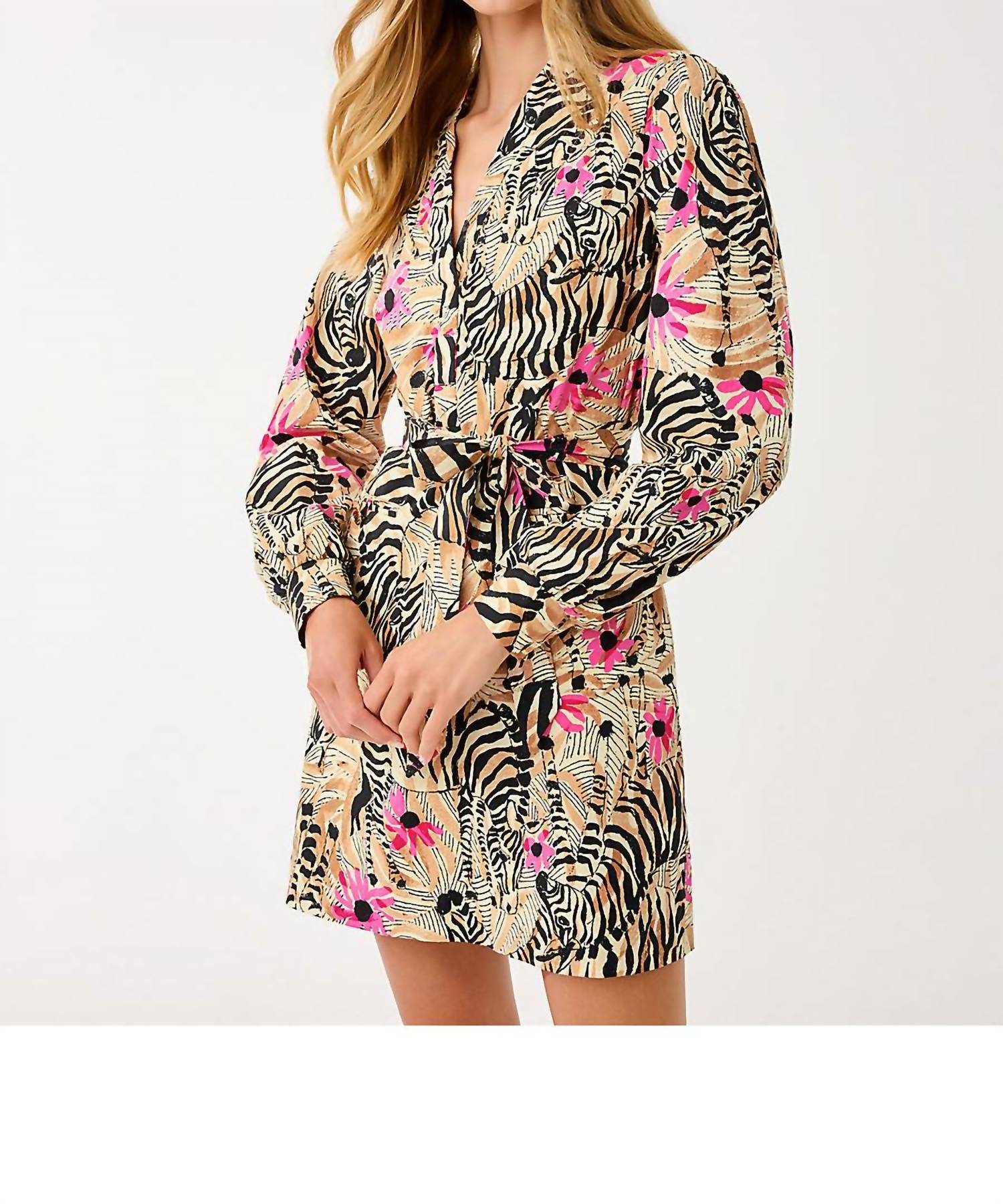 Lilly Pulitzer Phillipa V-neck Stretch Dress in rutabaga el morocco - women's dress - alternate view