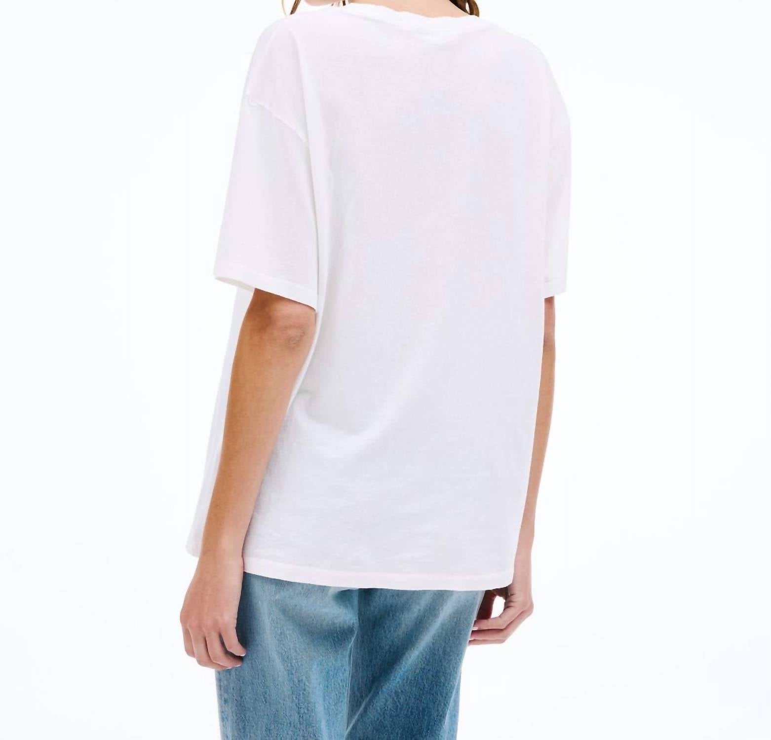 SLVRLAKE Oversize Short Sleeve Tee in natural white - women's t-shirt - detail view