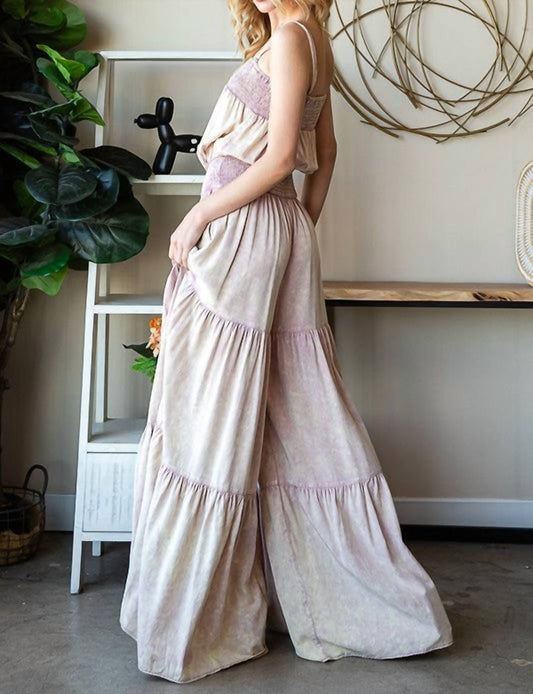 Oli & Hali - Mineral Washed Ruffle Jumpsuit