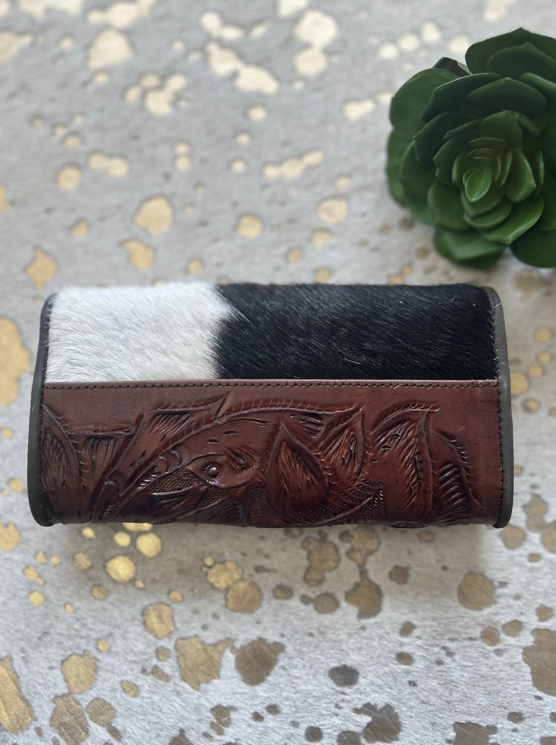 Juan Antonio - Women's Tooled Hide Wallet