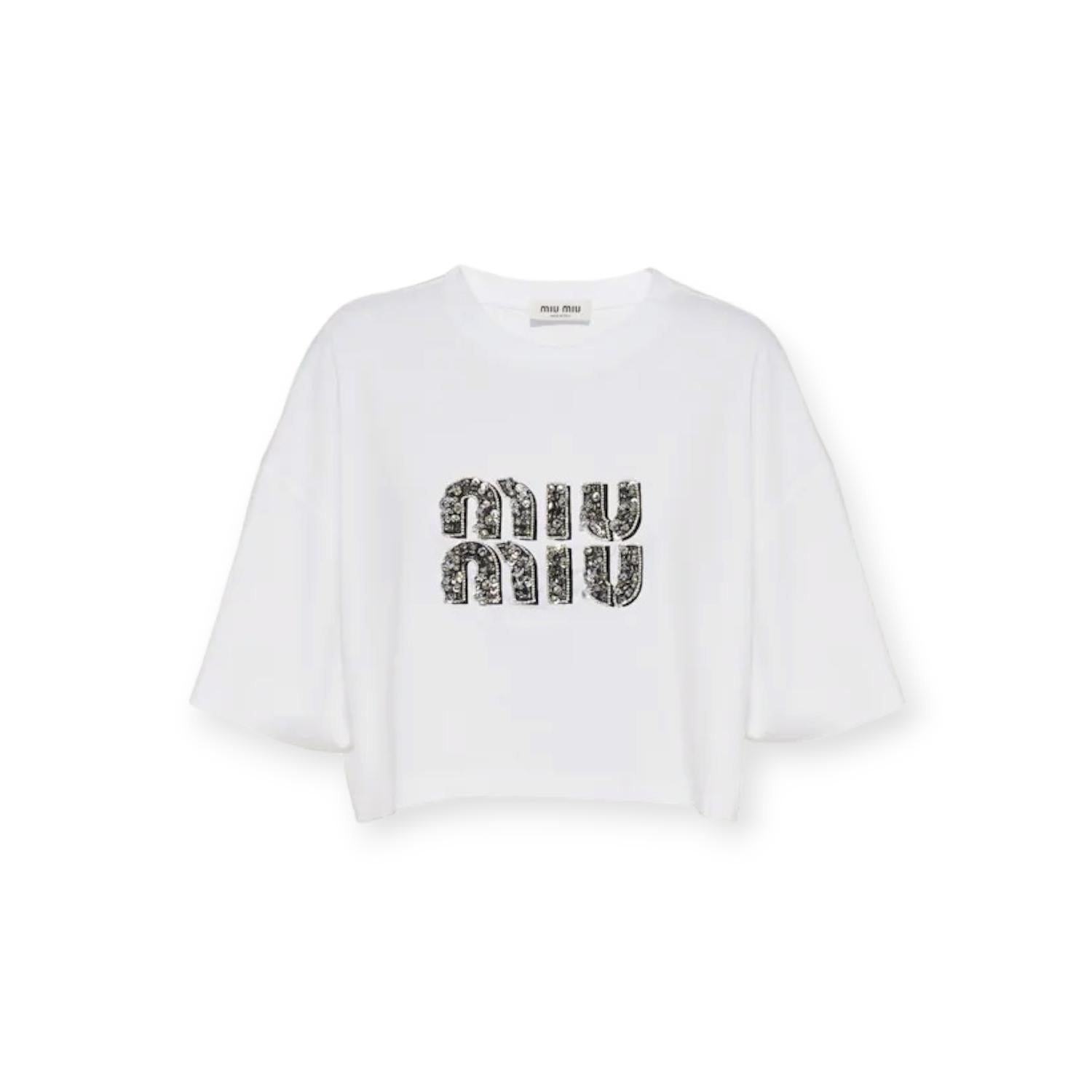 Miu Miu - Women's Embroidered Cotton T-shirt