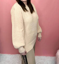 umgee Women's Luxe Top in latte - women's sweater - detail view
