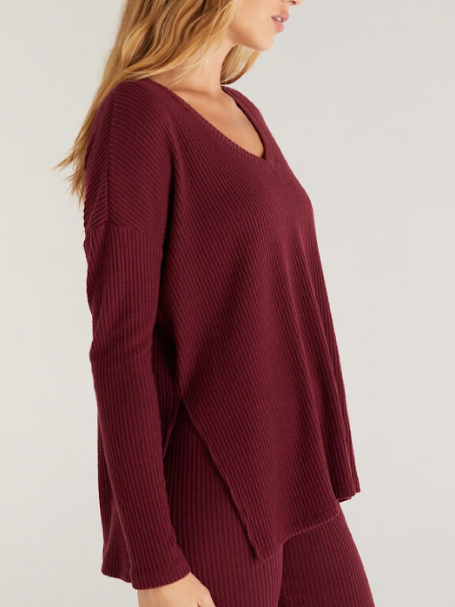 Z Lounge - Me-time Rib Long Sleeve Top