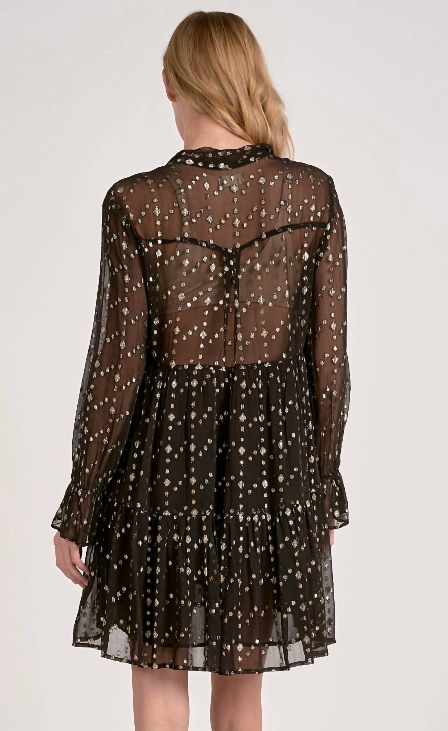ELAN Alma Mini Dress in black - women's dress - detail view