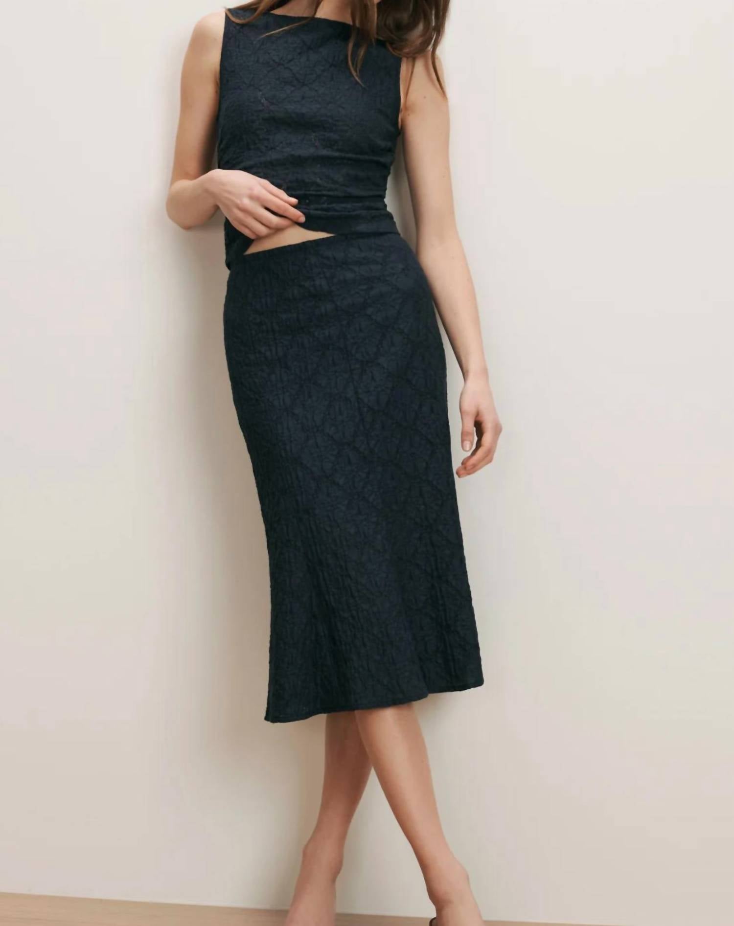 Veronica Beard Massimo Skirt in navy - women's skirt - view 4
