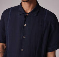 Paul Smith - Linen Short-sleeve Blanket-stitch Shirt