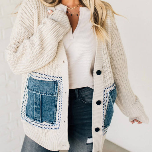 Ee:Some - Denim Pocket Cardigan