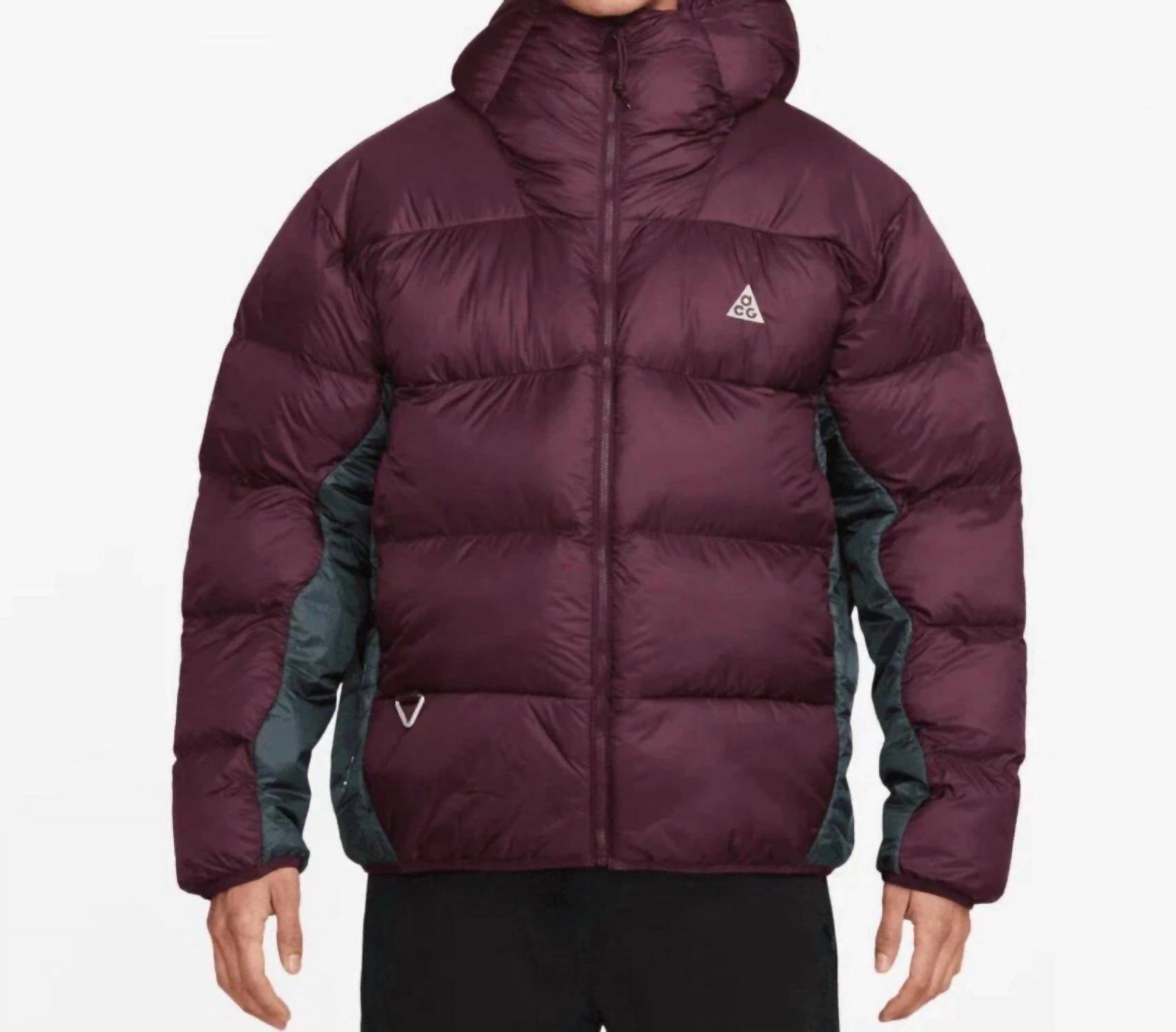 NIKE Therma-fit Lunar Lake Puffer Jacket in maroon - men's jacket