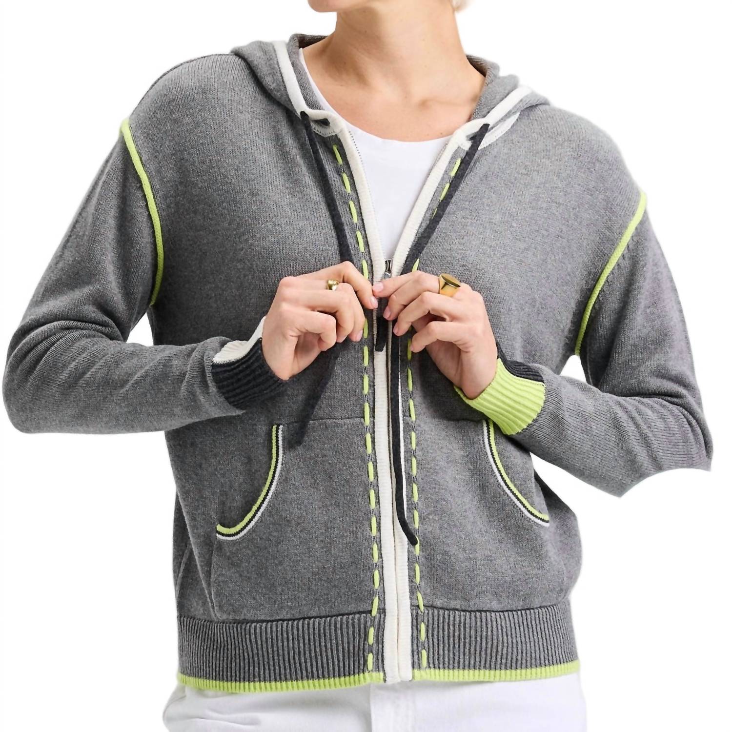 Zaket & Plover - Zip Threaded Hoodie Sweater