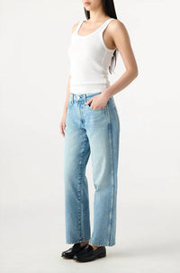 AMO Billie Wide Straight Leg Jeans in mystical - women's jeans - detail view