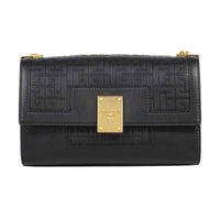 Balmain - Women's 1945 Leather Embossed Flap Medium Shoulder Bag