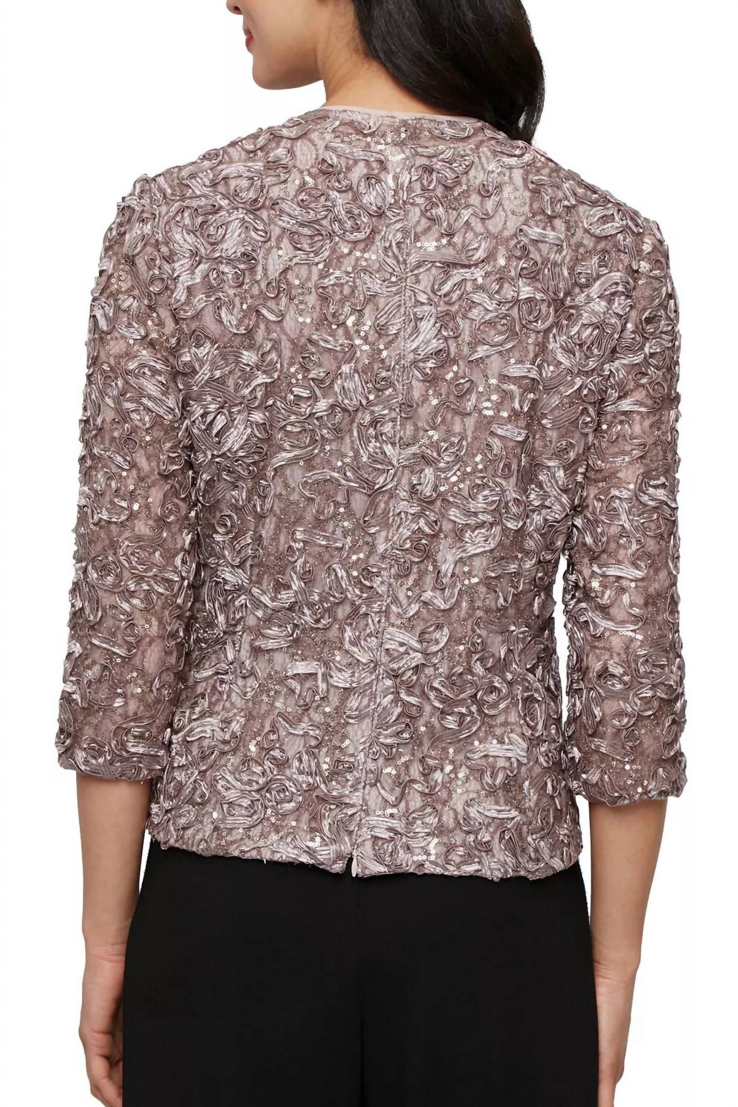 Alex Evenings - Women's Tailored Soutache Blouse Top