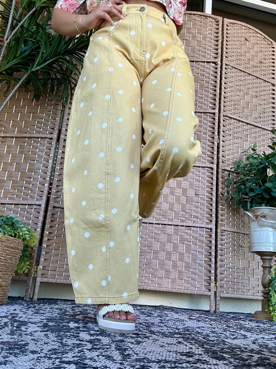 Peach Love - Build Me Up Buttercup Gypsy Fit Dotted Pants