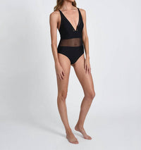 One-Piece Swimsuit with Mesh