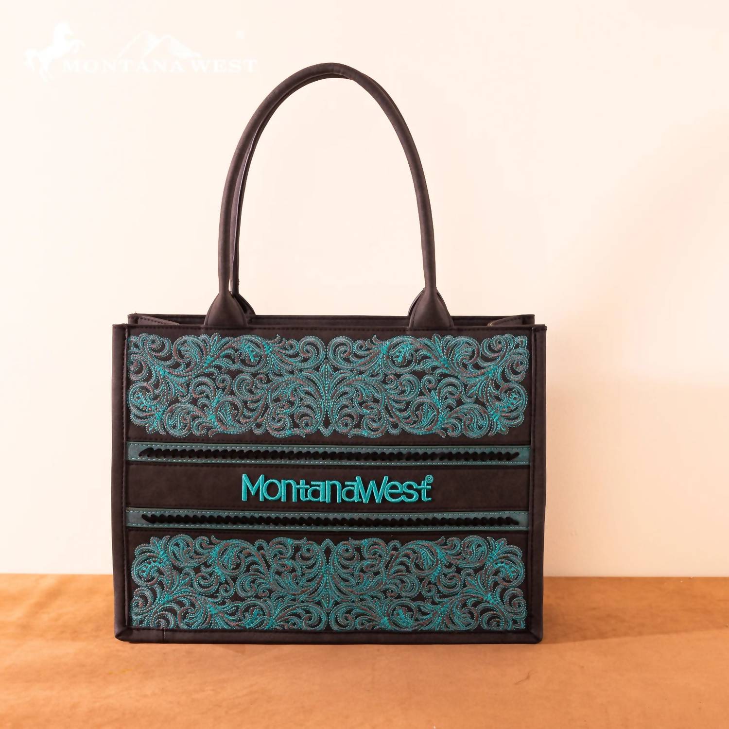 Montana West Embroidered collection concealed carry purse in black - women's bag