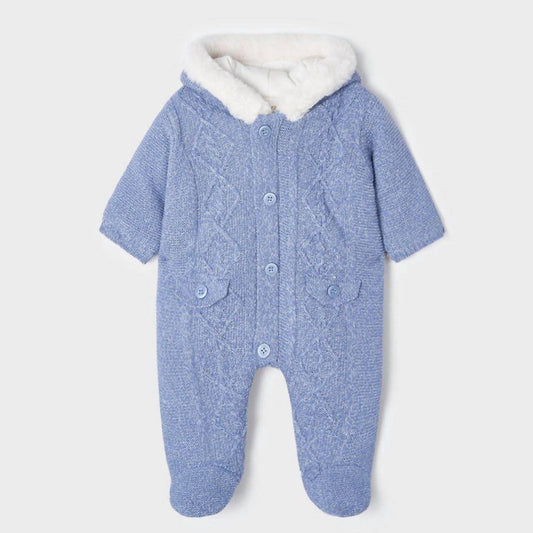 Mayoral - Boys Baby Winter Knit Zipper Hoodie Jumpsuit