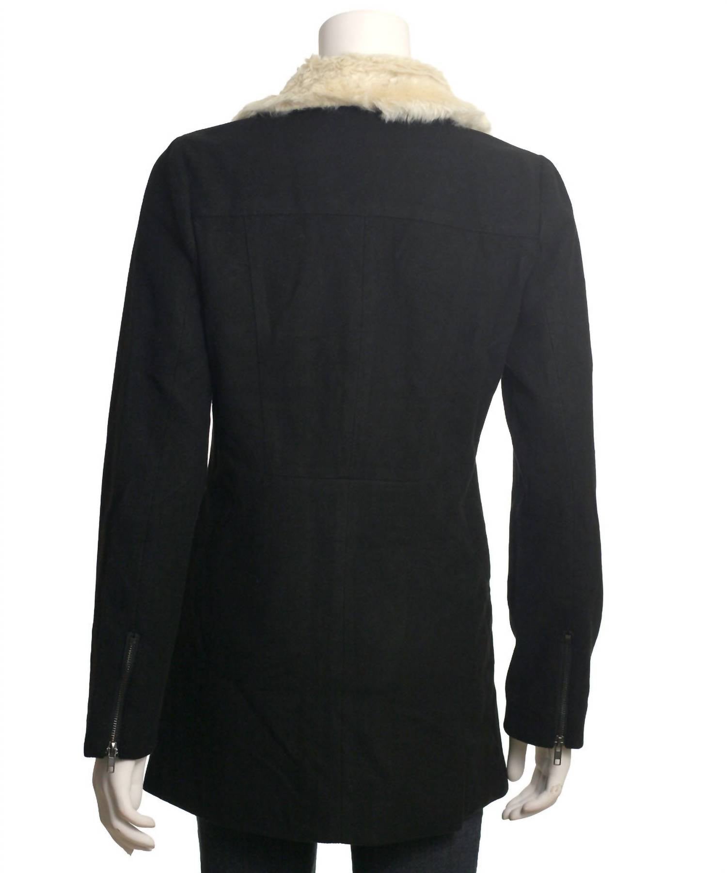 Skies Are Blue - Faux Fur Collar Jacket