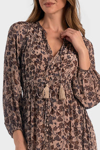 Elan - Blouson Sleeve Midi Dress