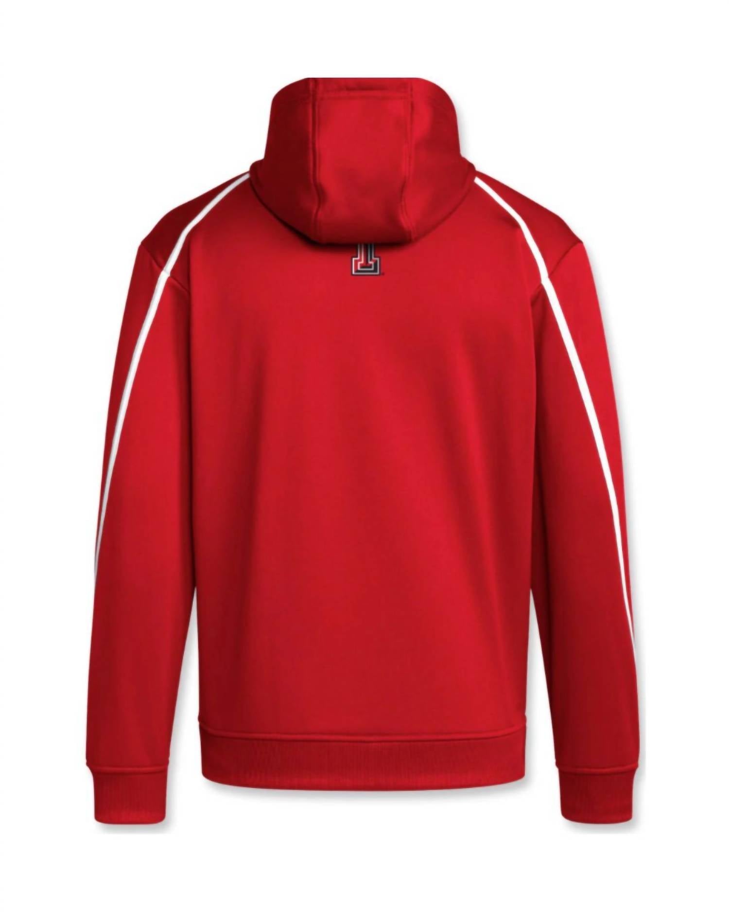 adidas Men's Texas Tech Sideline Athletic Pullover Hoodie in red - men's shirt - detail view