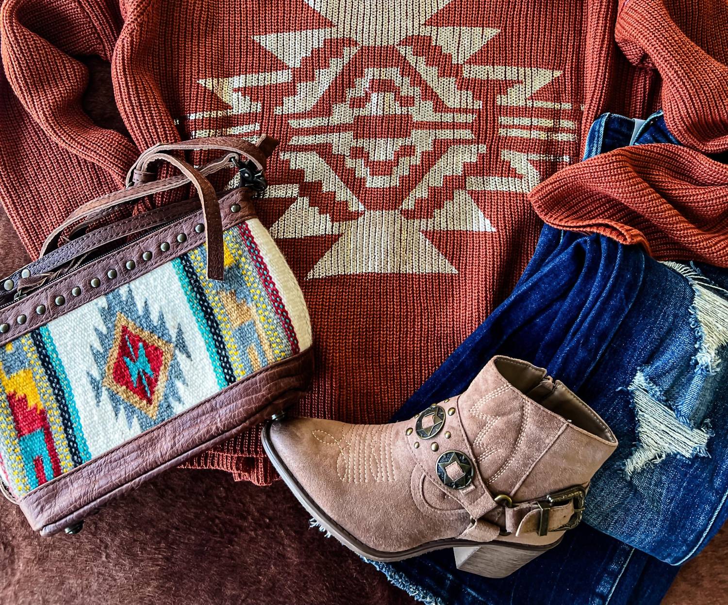 2FlyCo Taos Sweater in rust - women's sweater - view 4