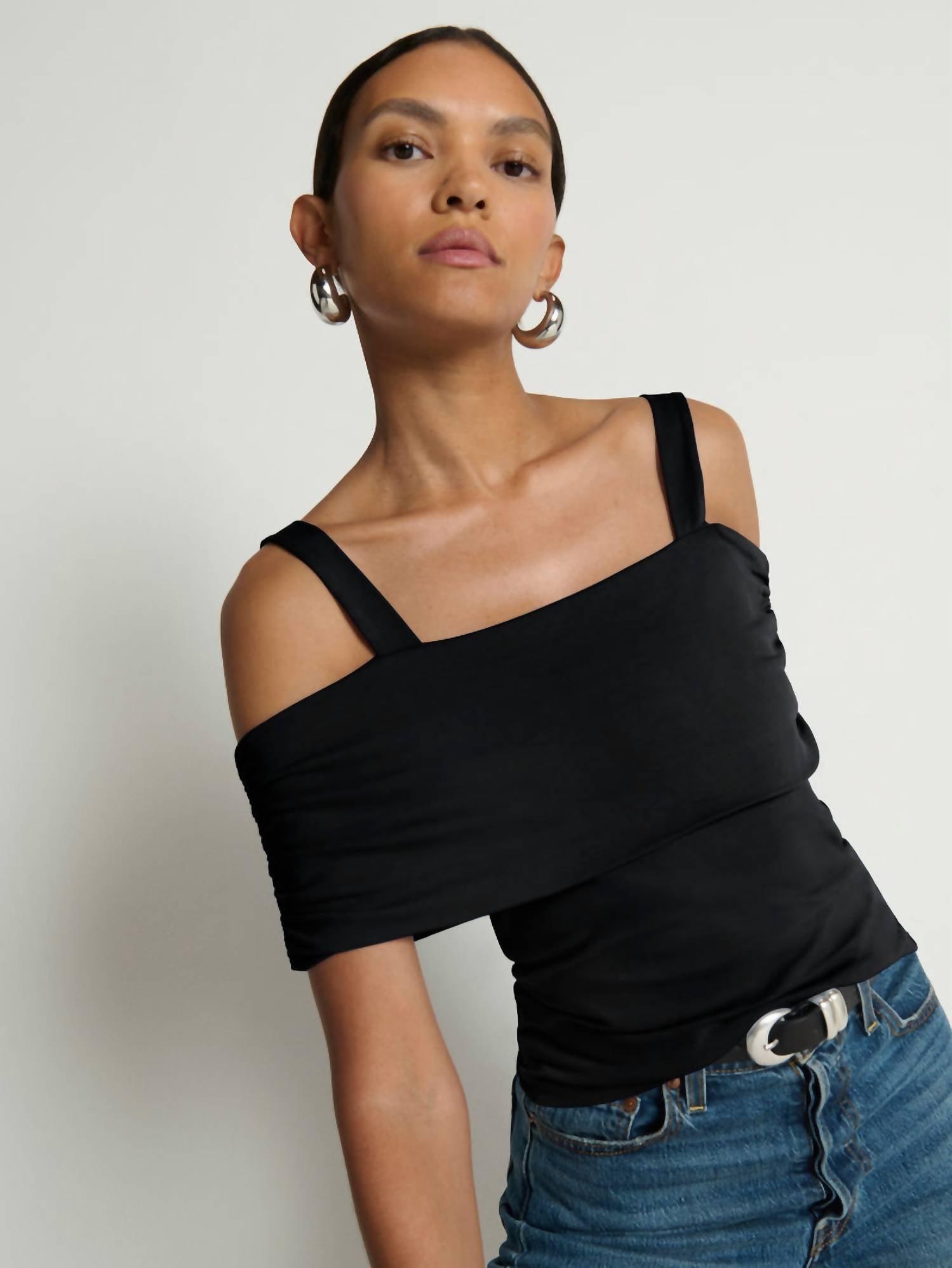 Nation LTD Tamaira Top in jet black - women's blouse - alternate view