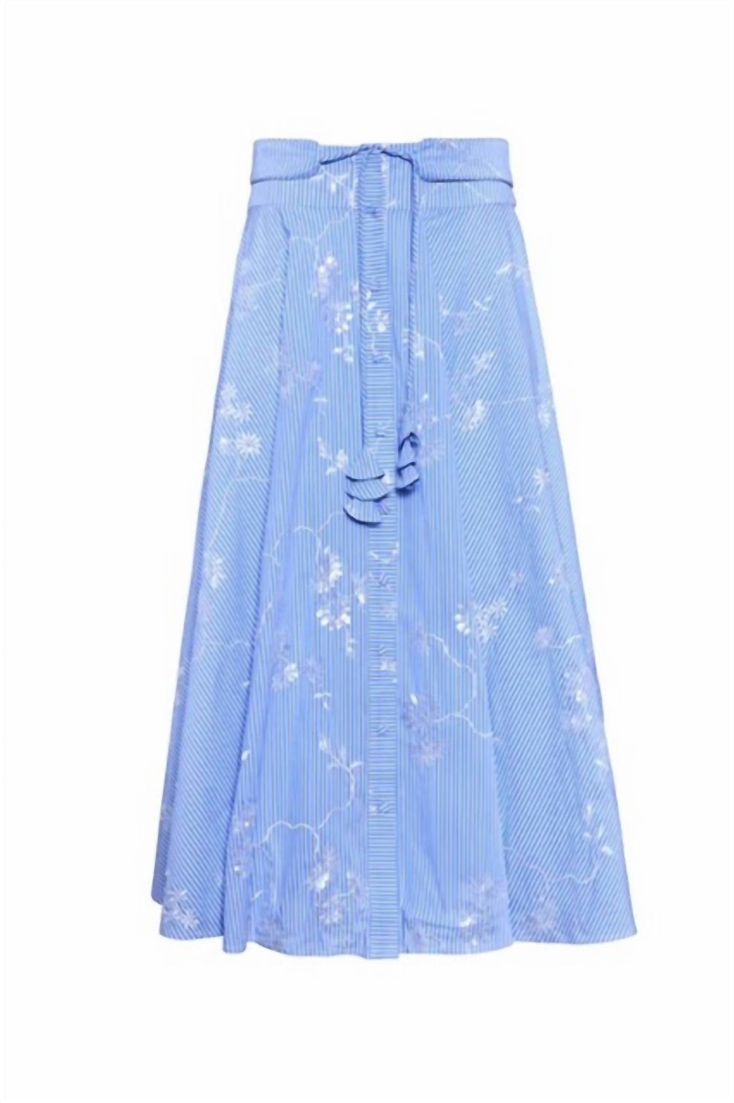 Hunter Bell - Thistle Embroidered Midi Skirt