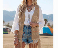 And The Why - Boho Crochet Fringe Vest
