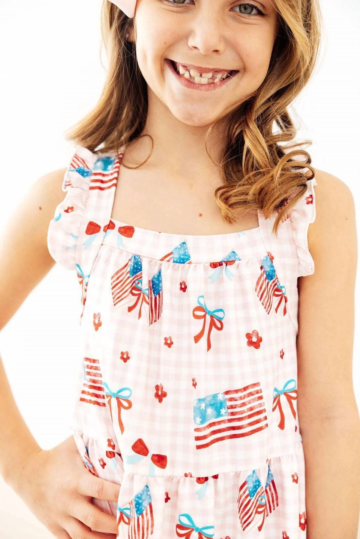 Mila & Rose - Fancy Flags Ruffle Cross Back Dress