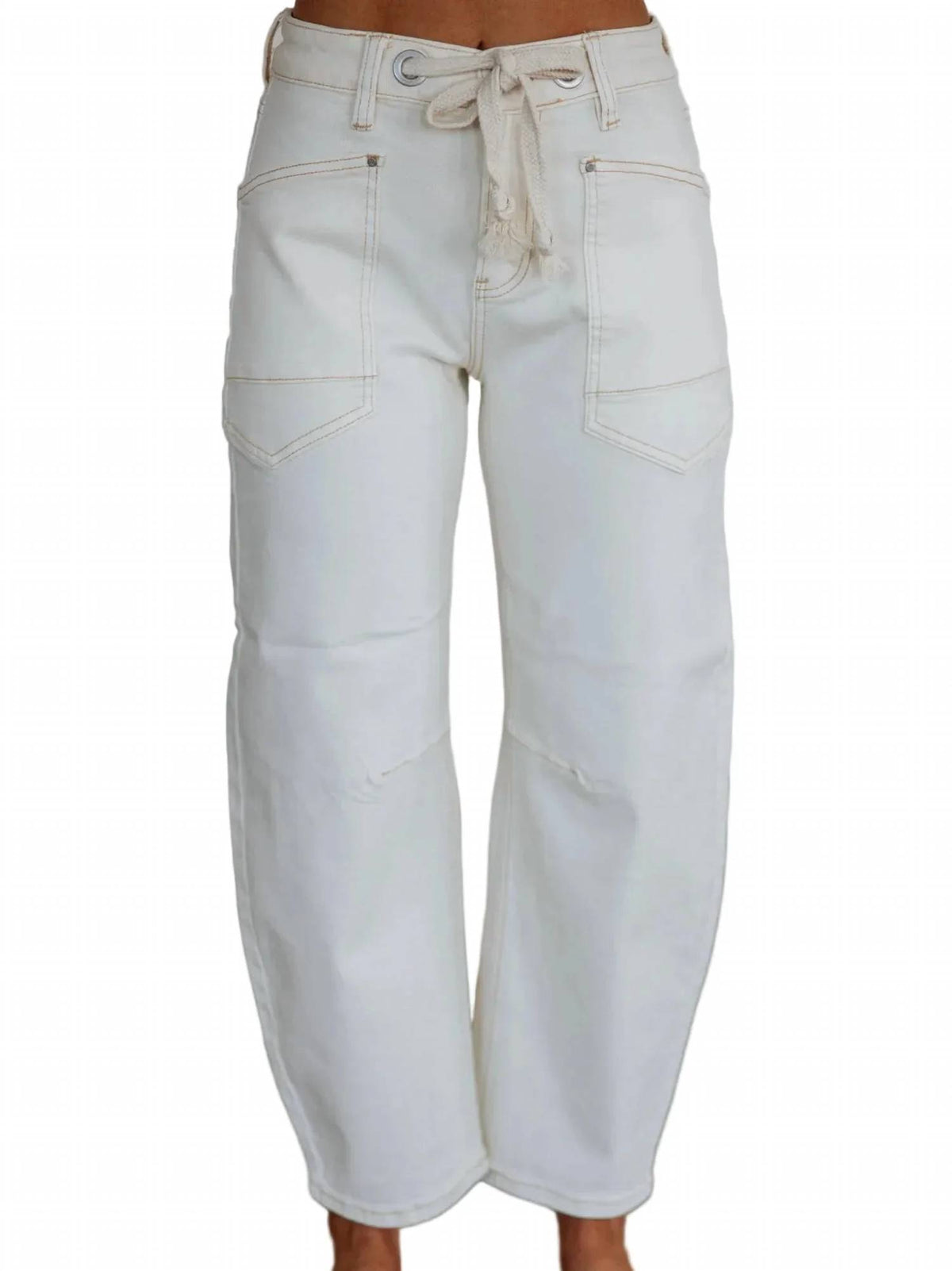 Risen - High-rise Barrel Jeans