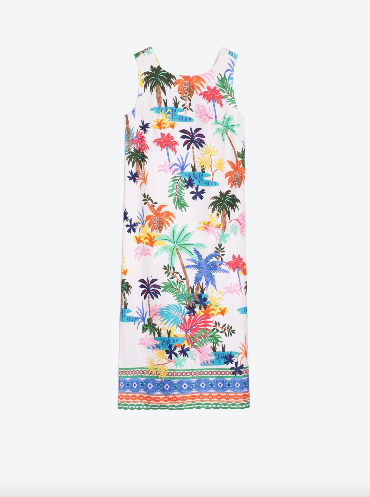 Vilagallo Palm Tree Midi Dress in multi - women's dress - view 4
