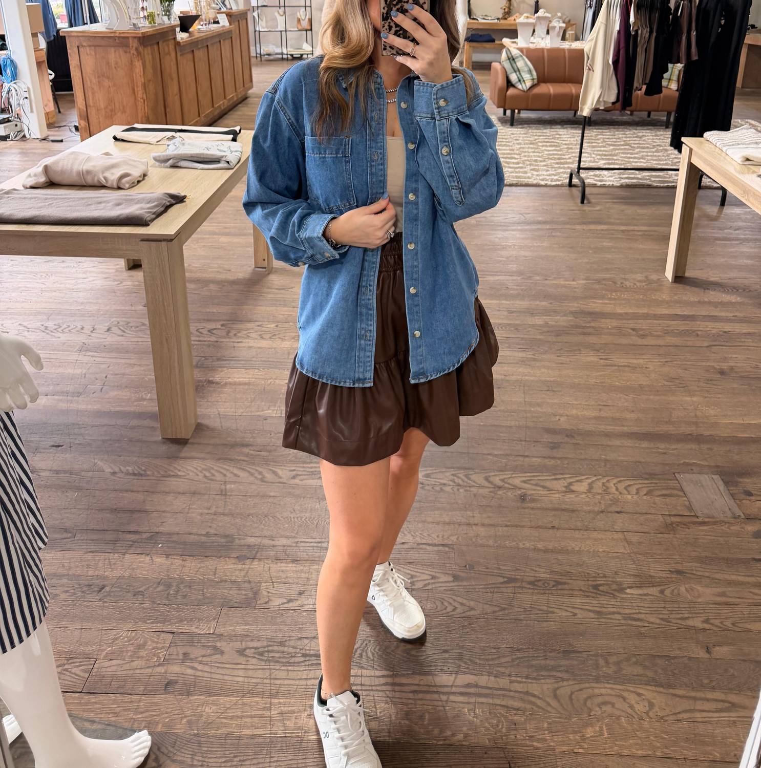 Bluivy - Denim Button Down Oversized Shirts