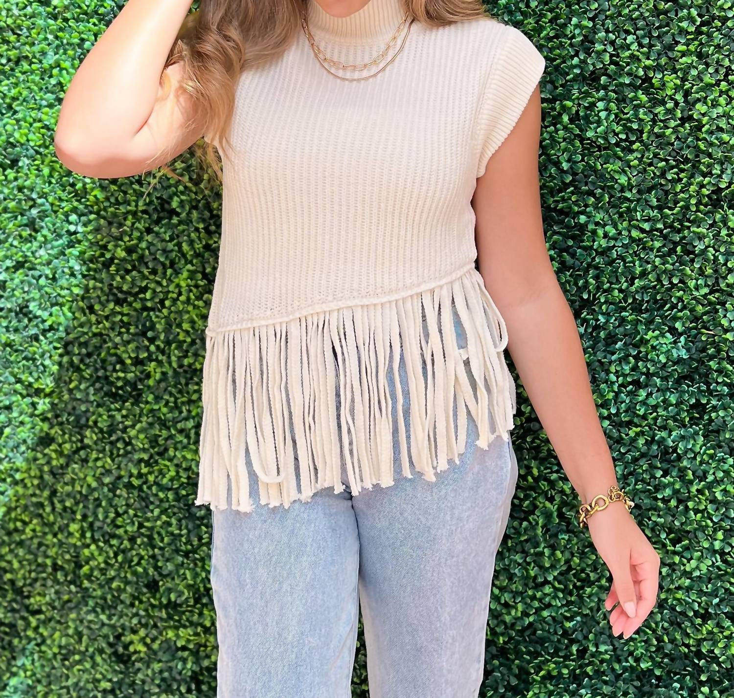 Cloud Ten - Mia Asymmetric Sleeveless Sweater