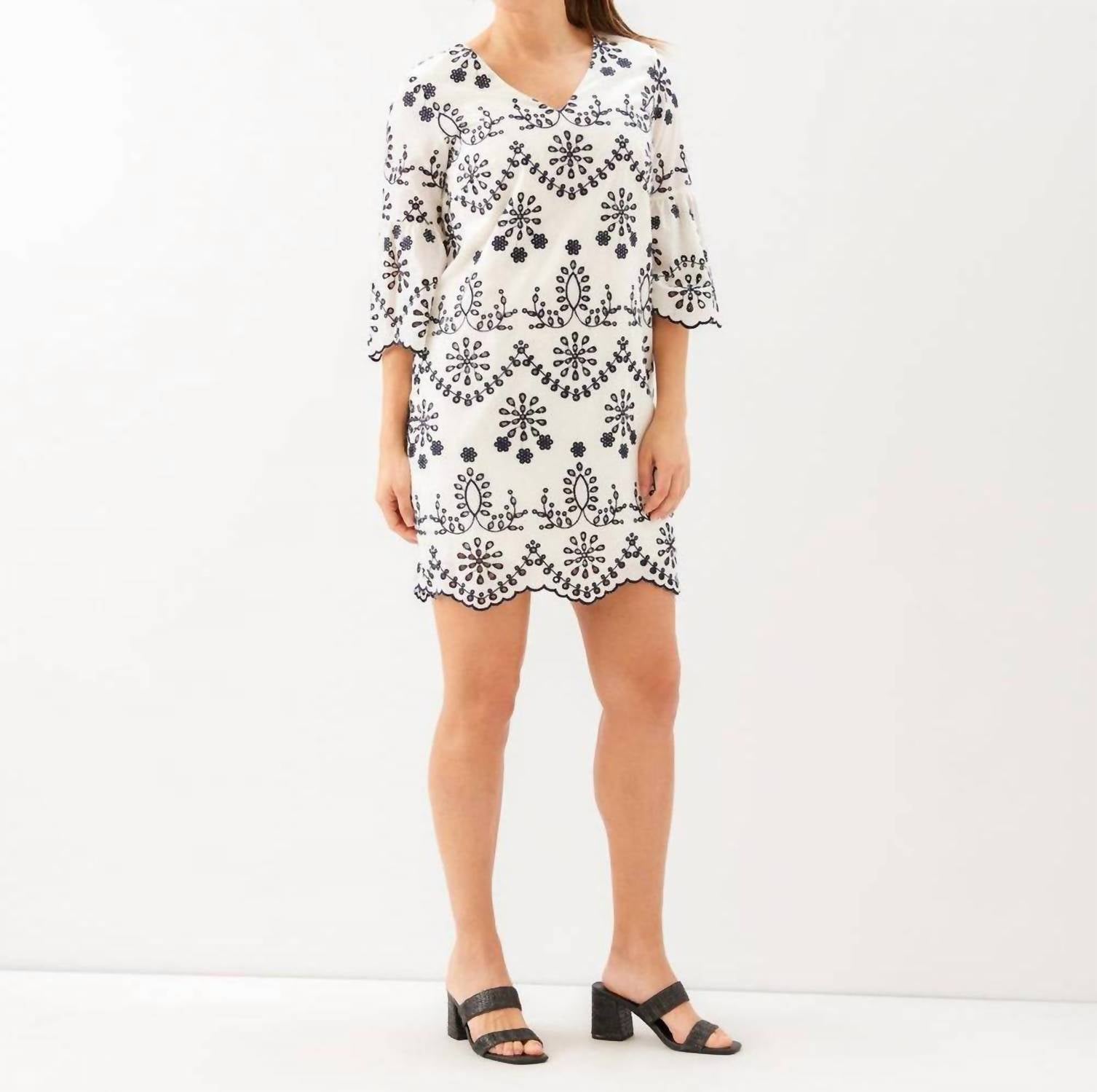 Karen Kane - Flare Sleeve Embroidered Dress