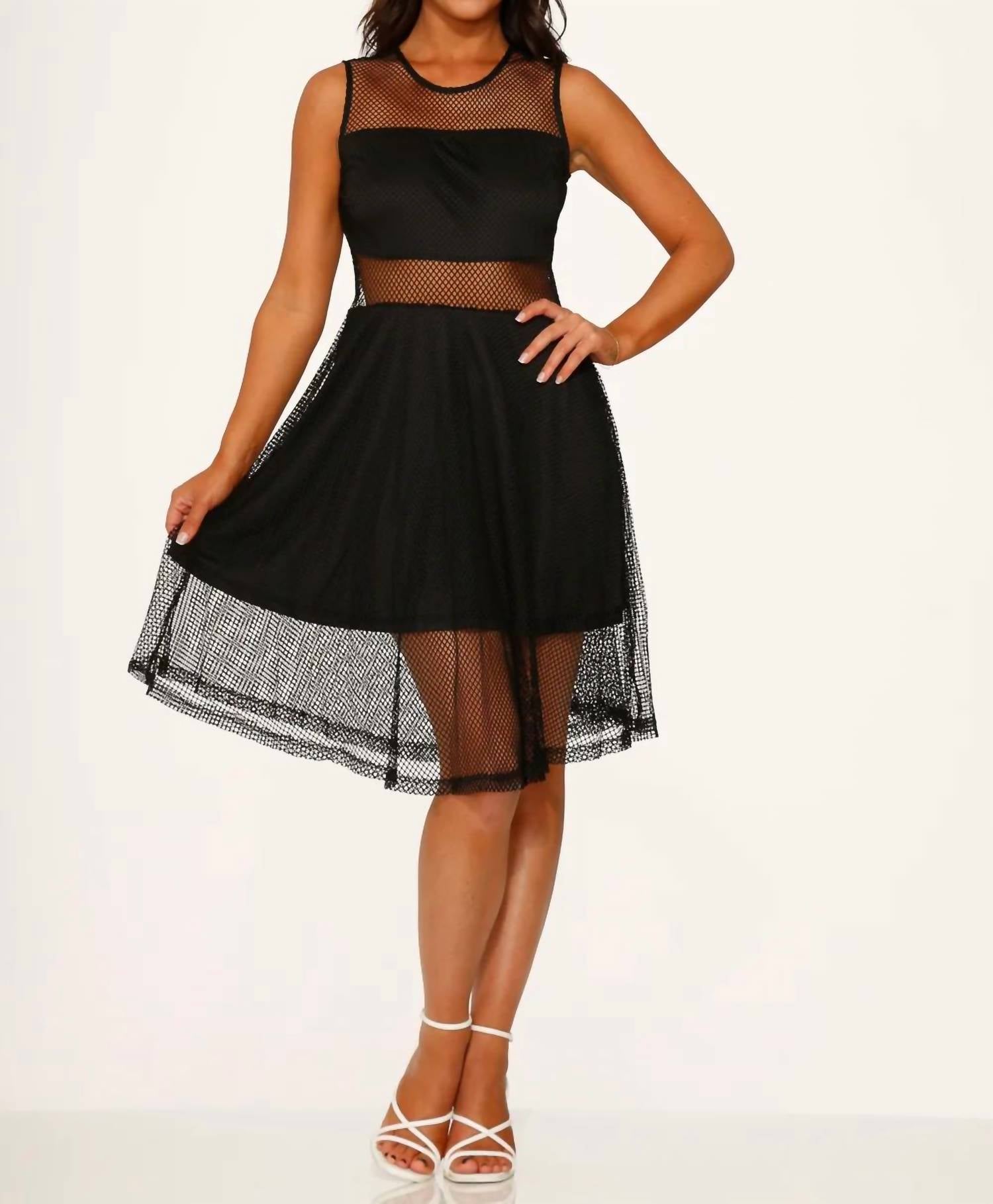 Orchid Bloom - Fishnet Sleeveless Dress