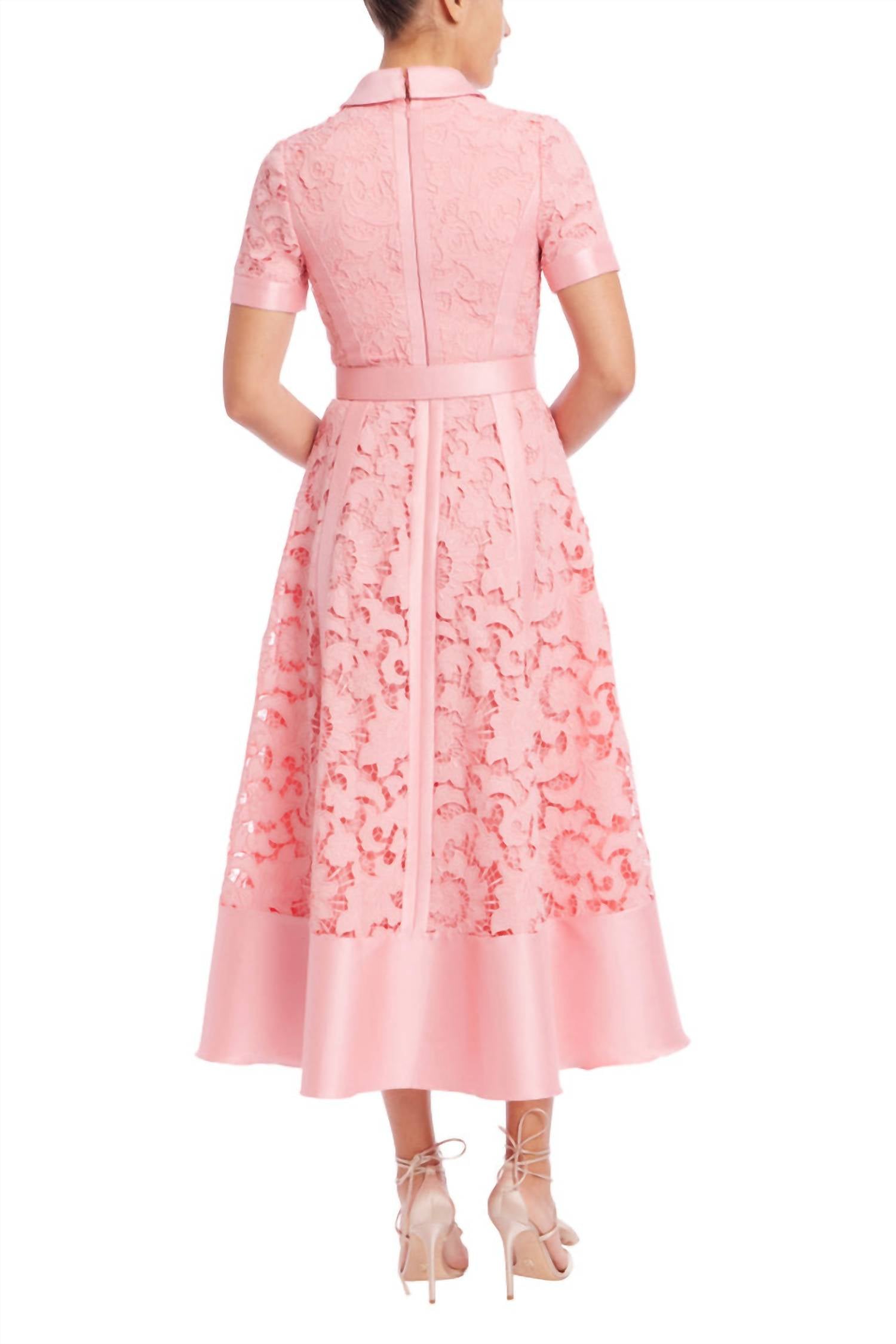 Badgley Mischka - Short Sleeve A-line Shirt Dress