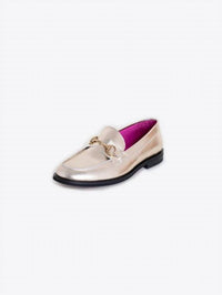 Vilagallo - Women's Leather Loafers With Chain Detail