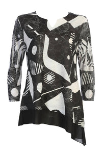 Jess & Jane - Women's Geonelle Lace Asymmetric Tunic Top