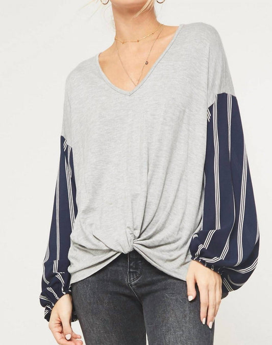 Promesa - Sunday Funday Stripe Print Sleeve Top