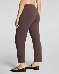 Spanx Airessentials Slim Straight Pant in dark cacao - women's pants - alternate view