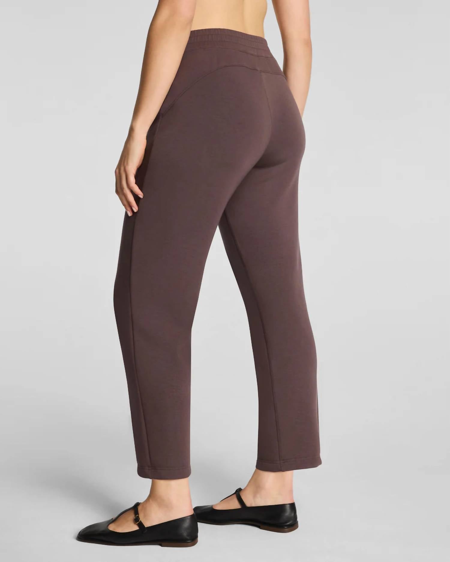 Spanx Airessentials Slim Straight Pant in dark cacao - women's pants - alternate view