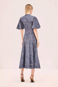 ALEXIS Weston Midi Dress in denim - women's dress - detail view