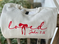 Your Embroidery Girl - Women's Loved John 3:16 Embroidered Sweatshirt