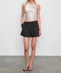 Enza Costa - Textured Satin Halter Scarf Top