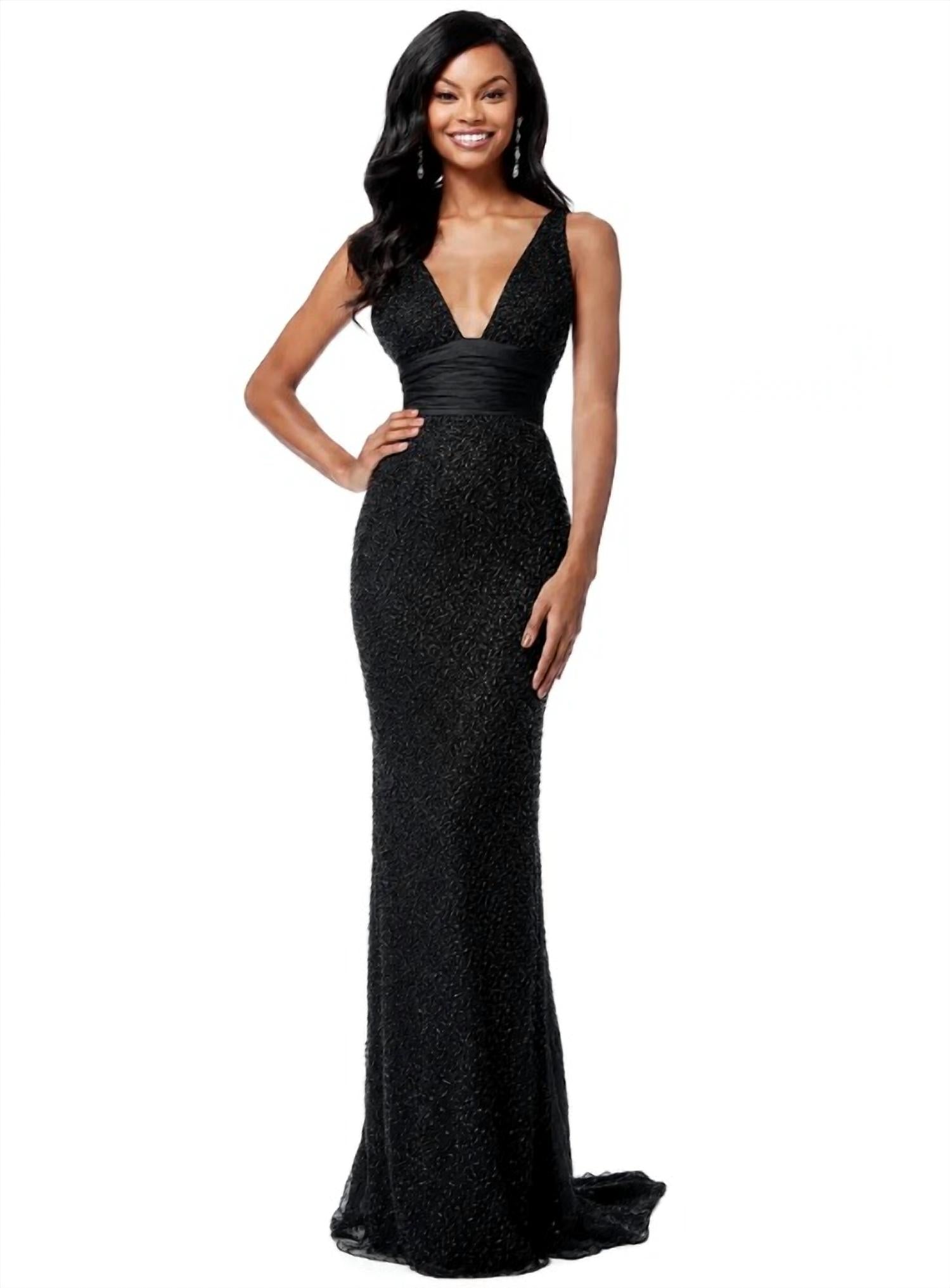 Sherri Hill - Beaded V-neck Gown