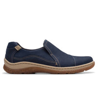 Clarks Women's Orlene Slip On Shoes in navy nubuck - women's flats