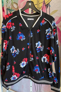 Dex Zip Up Floral Jacket - Plus in pattern - women's jacket - alternate view